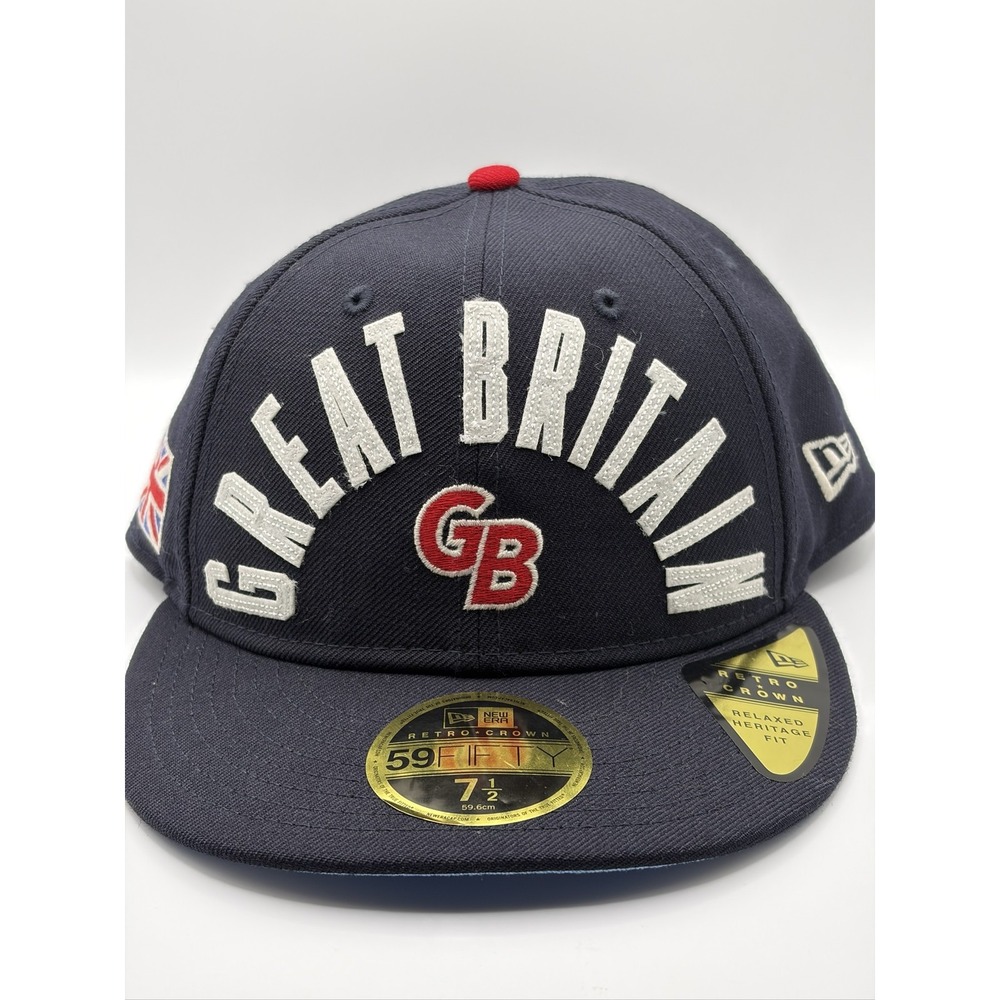 New Era Great Britain 59FIFTY Cap Mens Blue Wool Baseball Hat 7 1/2 60869248